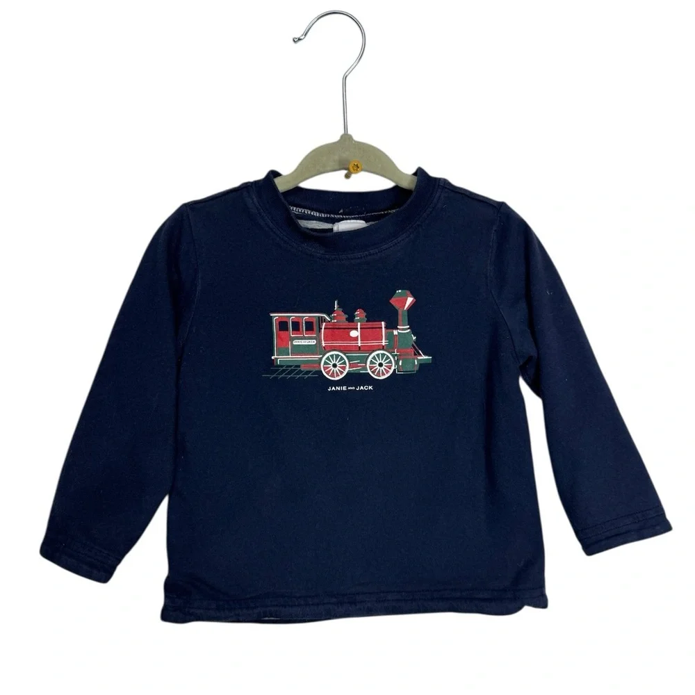 Janie & Jack holiday Train Sweater Shirt 6 to‎ 12 months